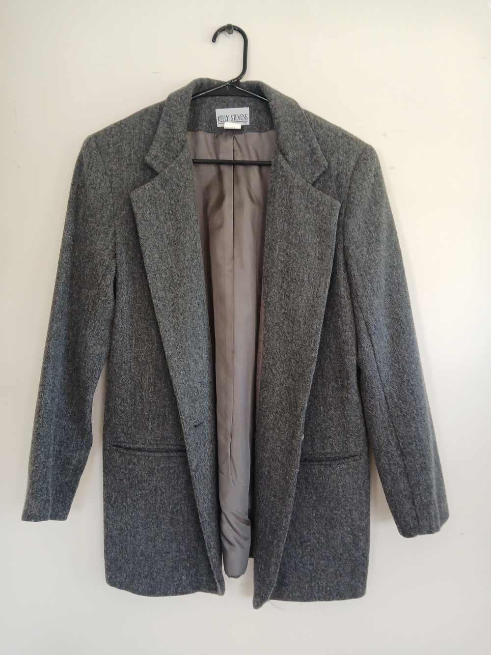 Women's Kelly Stevens Gray Wool Blend Blazer Coat